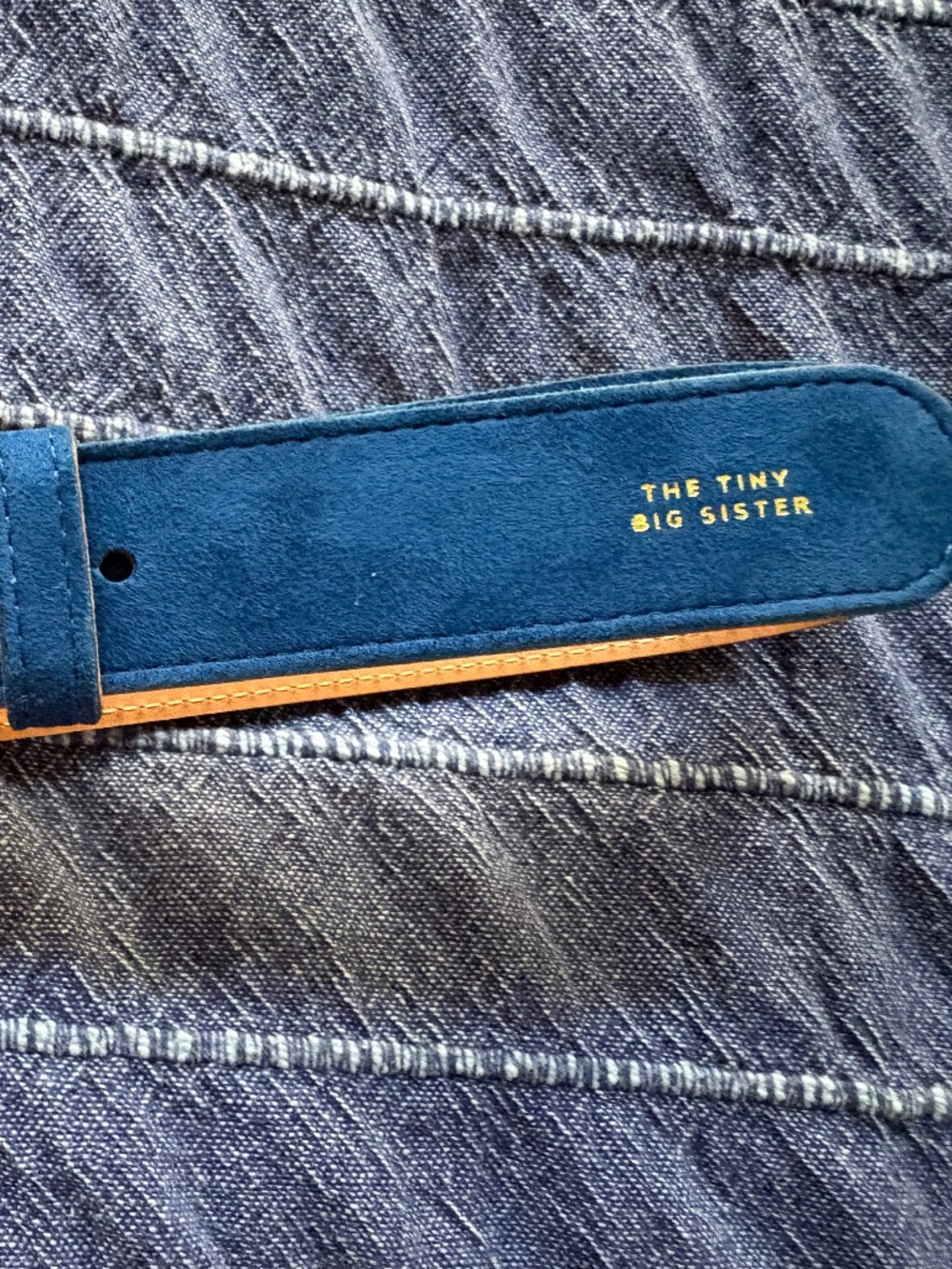 TINY BIG SISTER Cecile belt blue suede one size